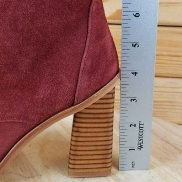 Vince Camuto 8 US Red Suede Leather Lace-Up High Heel Ankle Boots Booties NEW - Picture 5 of 11